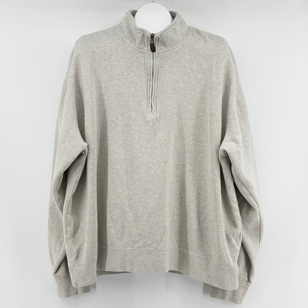 Orvis Quarter Zip Pullover Men XXL Cotton Mock Neck Casual